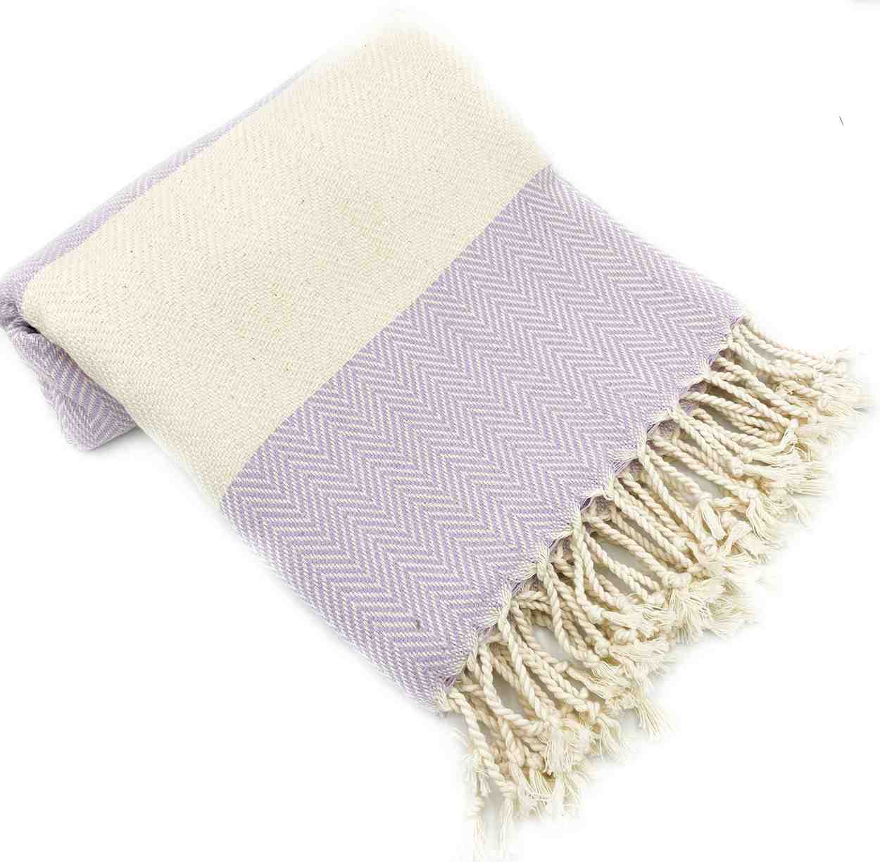 Herringbone Turkish Towel - Lilac - Towels
