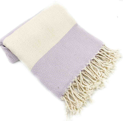 Herringbone Turkish Towel - Lilac - Towels