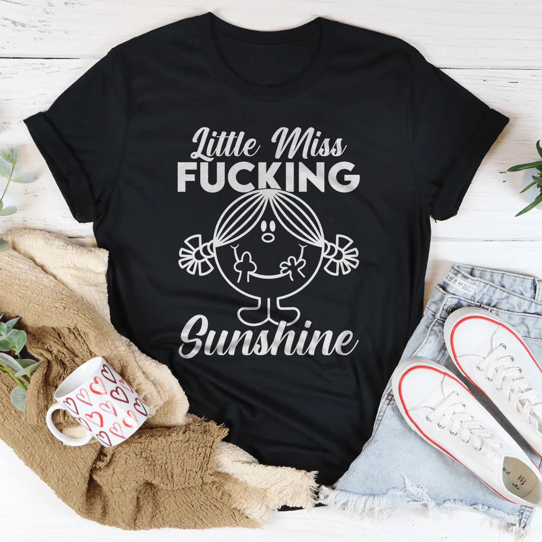 Little Miss F* Sunshine Tee - Black Heather -