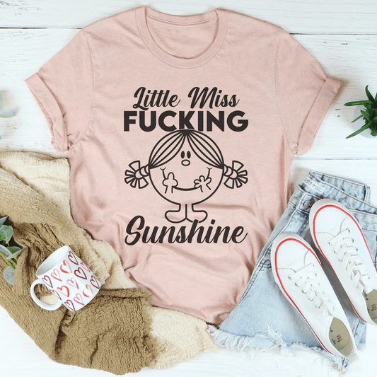 Little Miss F* Sunshine Tee - Heather Prism Peach -