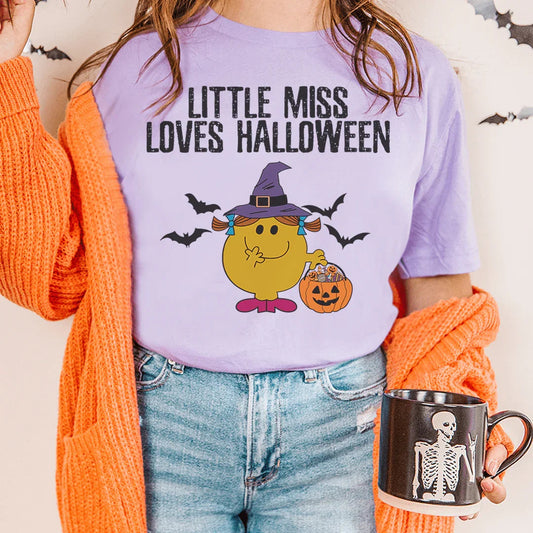 Little Miss Loves Halloween Tee - Lilac -