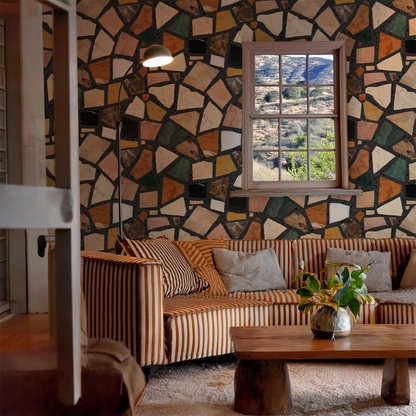 Dolce Terrazzo Wallpaper, black- Samantha Santana Creative- {{Product type}}