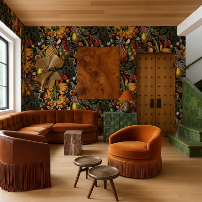 Juicy Fruit Wallpaper, black- Samantha Santana Creative- {{Product type}}