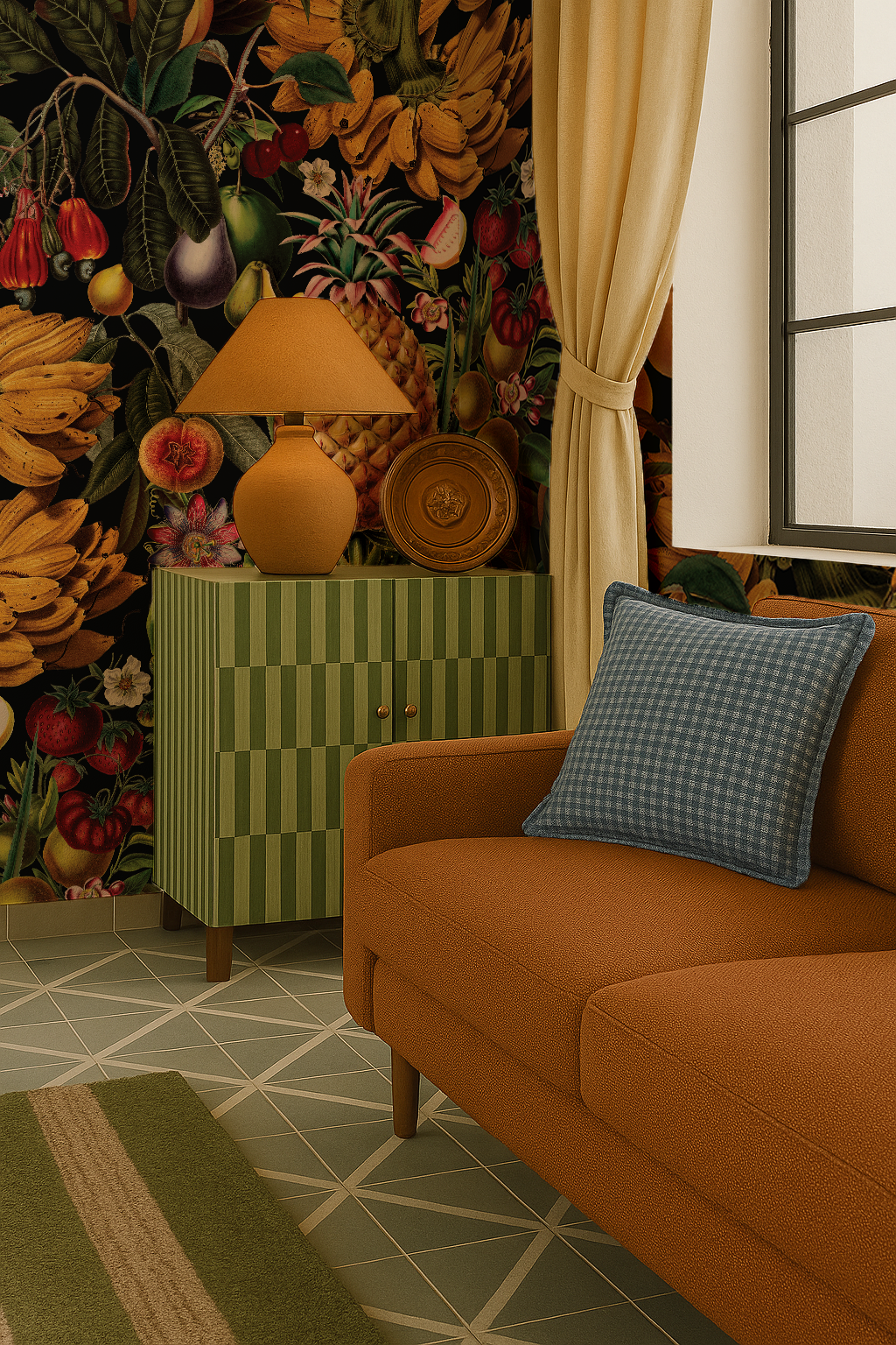 Juicy Fruit Wallpaper, black- Samantha Santana Creative- {{Product type}}