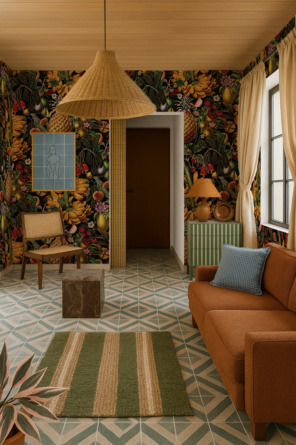Juicy Fruit Wallpaper, black- Samantha Santana Creative- {{Product type}}