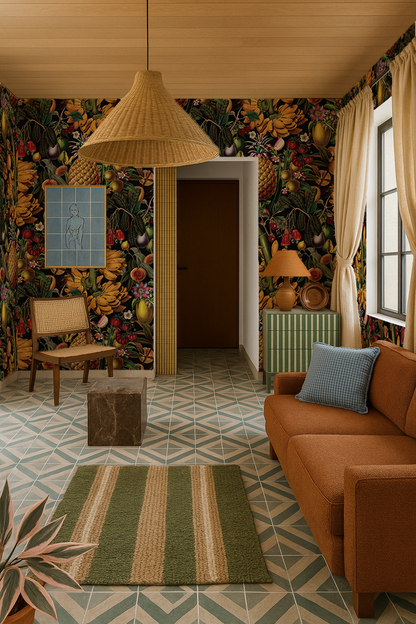Juicy Fruit Wallpaper, black- Samantha Santana Creative- {{Product type}}