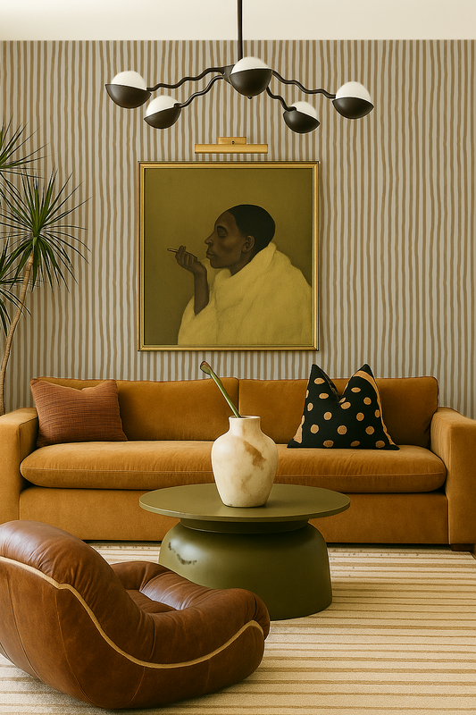 Dolce Stripe Wallpaper Off-White and Butter Yellow - - Wallpaper