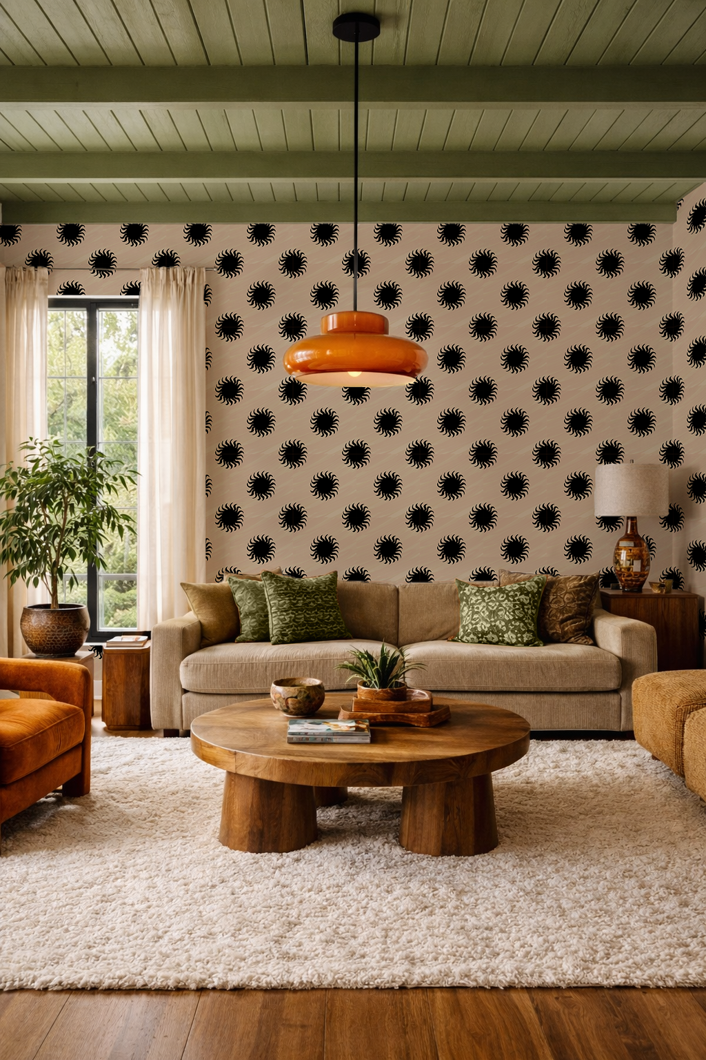 Sol Wallpaper, tan and black- Samantha Santana Creative- {{Product type}}