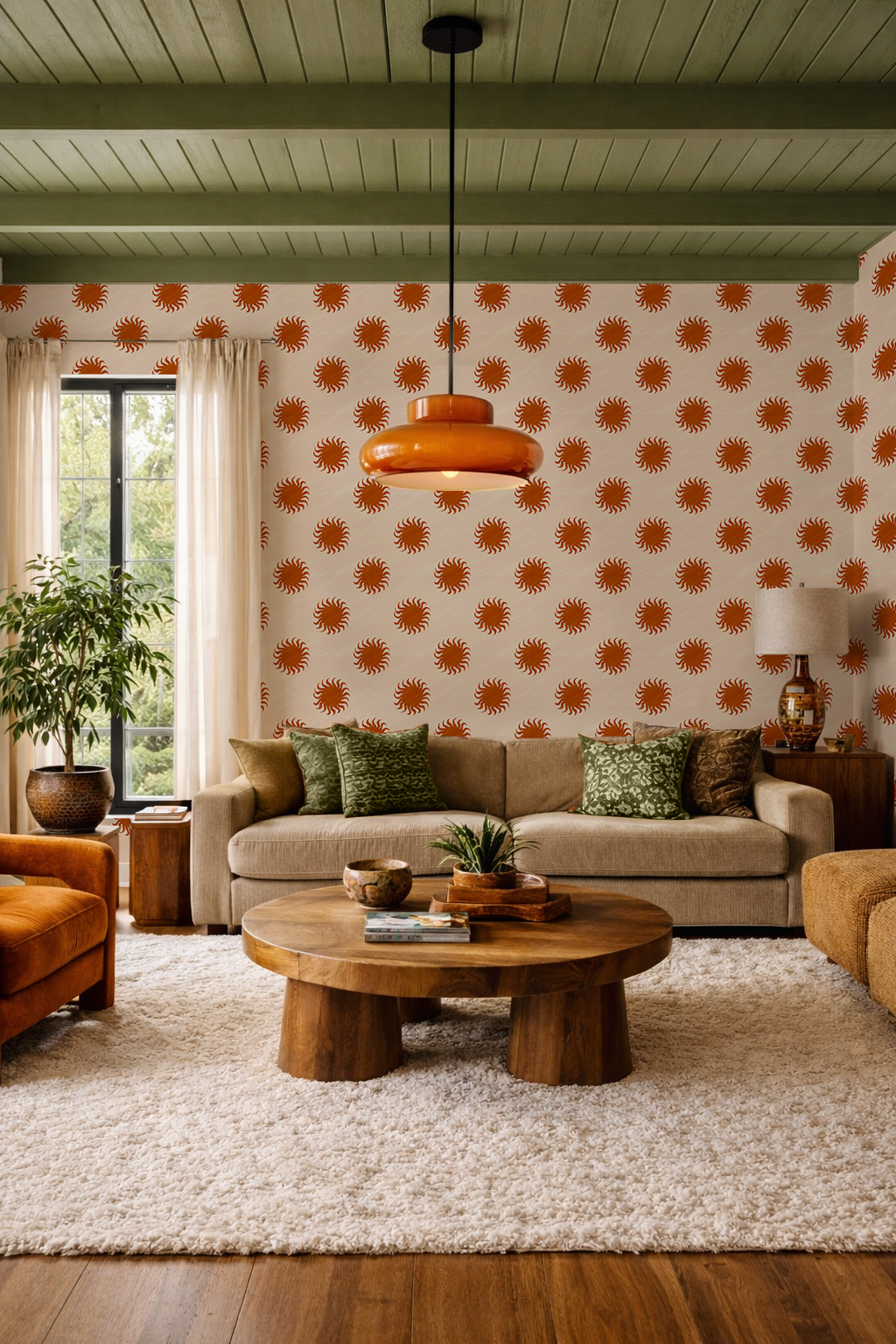 Sol Wallpaper, tan and rust- Samantha Santana Creative- {{Product type}}