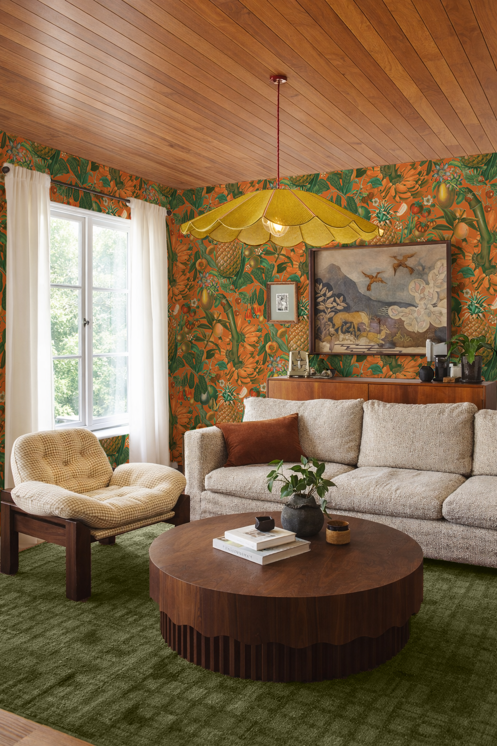 Juicy Fruit Wallpaper, orange and green- Samantha Santana Creative- {{Product type}}
