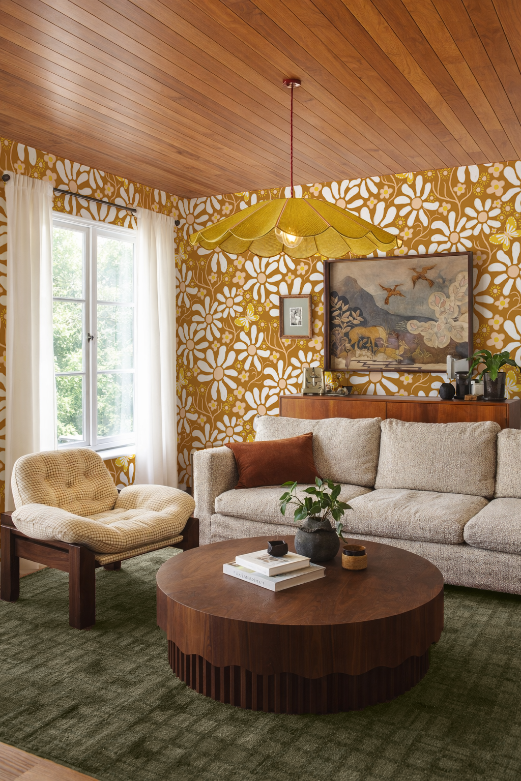Spring Daze Wallpaper, rust- Samantha Santana Creative- {{Product type}}