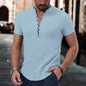 2023 Men's Casual V-Neck Button Short Sleeve Shirt - Kia Day Design