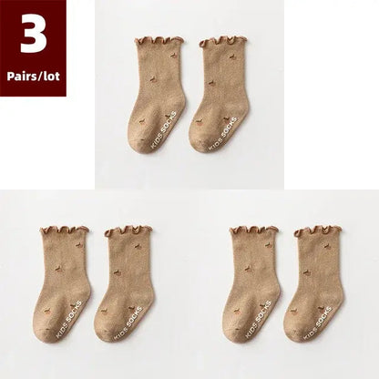 3 Pairs of Anti-Slip Childrens Socks - Kia Day Design