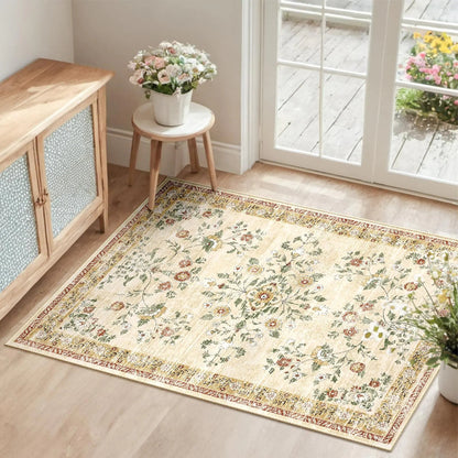 Washable Non-Slip Floral Print Pattern Rugs - Kia Day Design