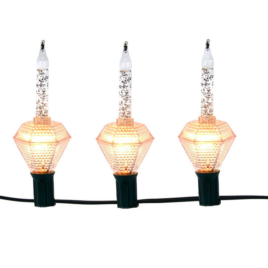 7-Light Silver Glitter Diamond Bubble Light Set - Default Title - Christmas >> Lighting