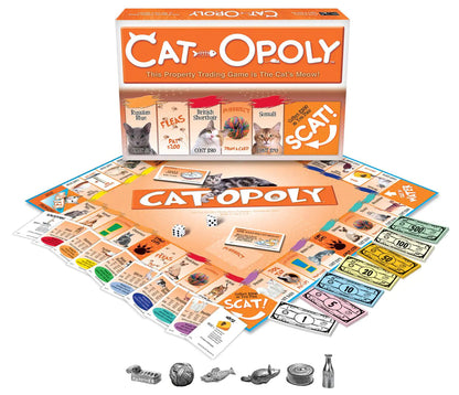 Late for the Sky CAT-opoly Board Game White Large - - game
