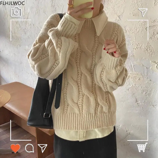 Womens Fashion Knitted Sweaters - - sweater