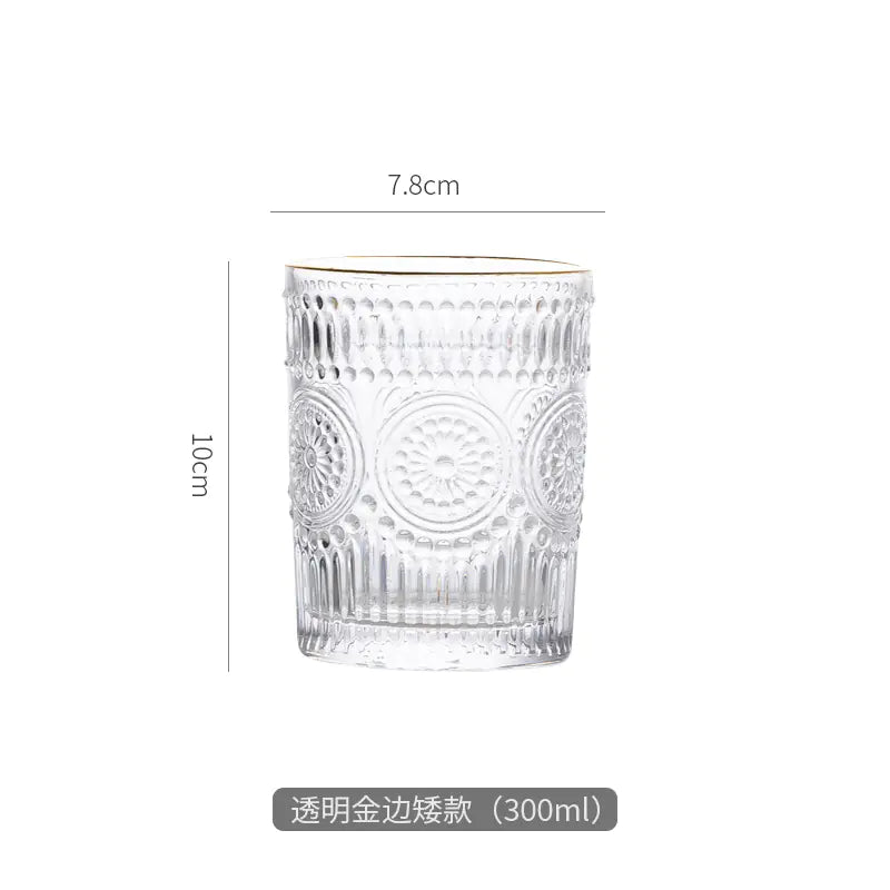 Embossed Sunflower Glass Mug - Scandinavian Style Drinkware Kia Day Design
