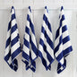 Cotton Velour Cabana Stripe Beach Towel - Novia Collection - 4 Pack- 30" x 60" Navy -