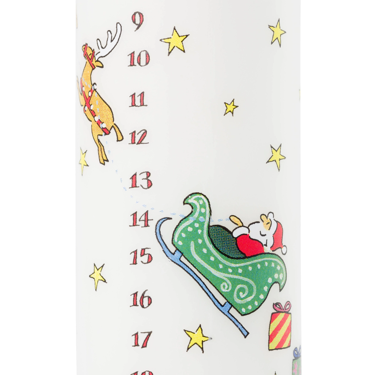 Santa's Sleigh Advent Large Pillar Candle - - Home & Living >> Candles >> Pillar