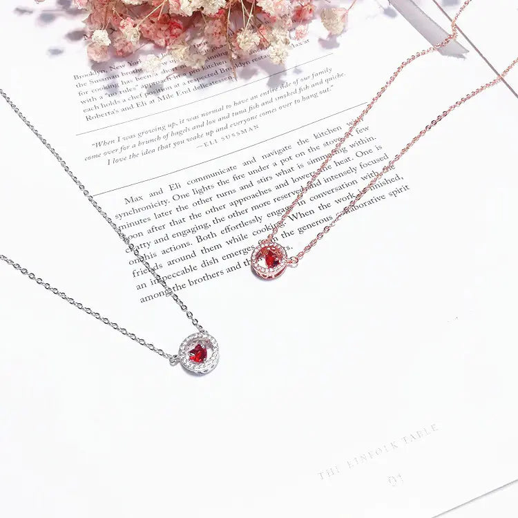 Red Heart Silver-Plated Necklace