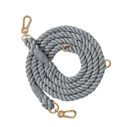 Braided Cotton Rope Dog Leash Dark Gray Large