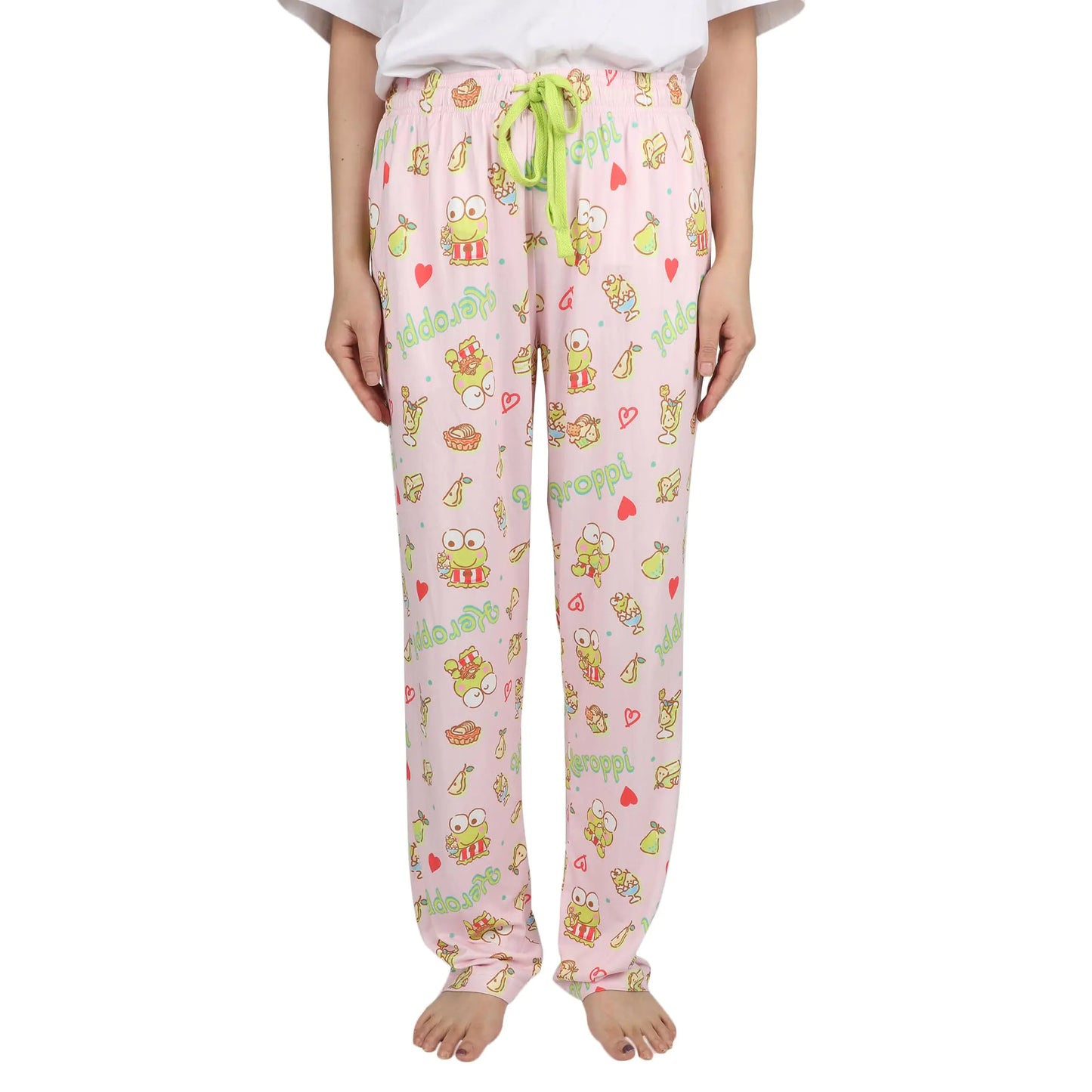 Sanrio Keroppi Womens Pajama Pants Allover Print Adult Lounge Sleep Bottoms (X-Large)