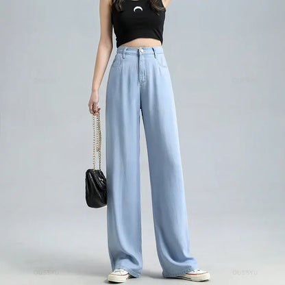 Womens Baggy Wide Leg Denim Pants