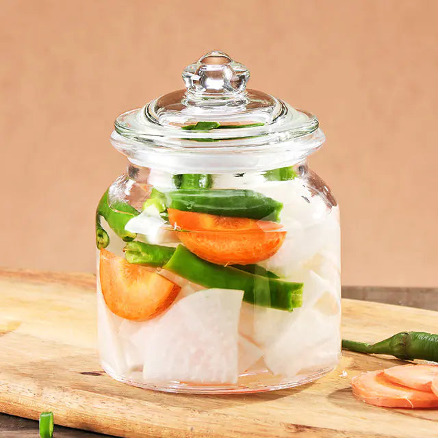 Clear Glass Storage Jar with Airtight Lid