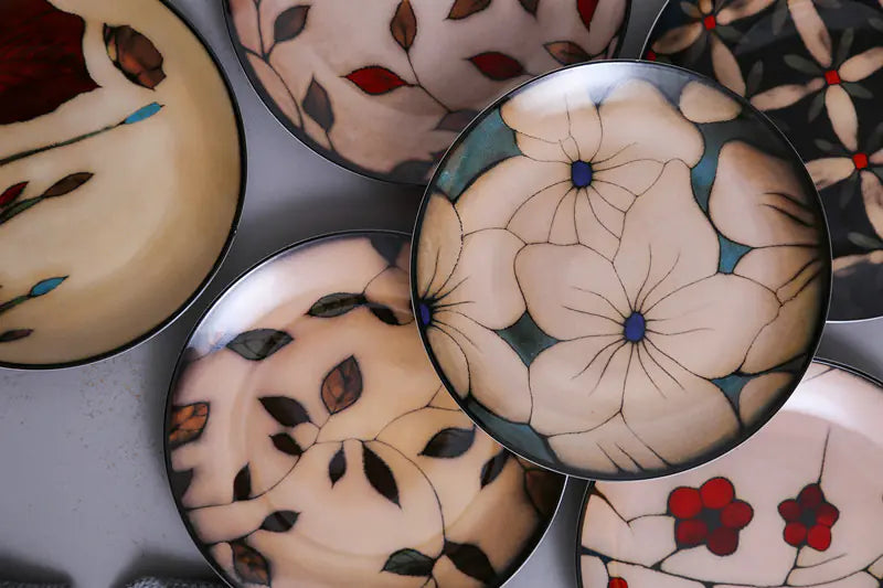 Hand-Painted Floral Ceramic Plate - Kia Day Design