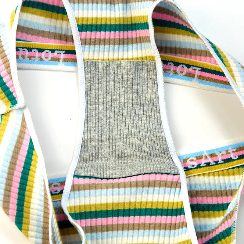 Classic Retro Low Waist Cotton Rainbow Stripe Briefs - Kia Day Design