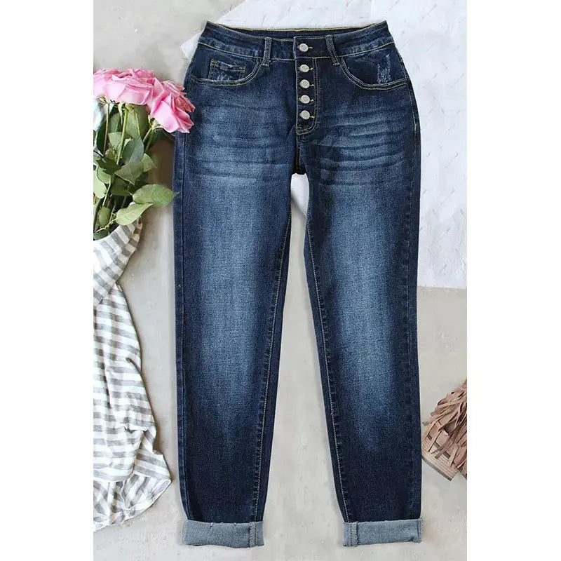 Women's LAZADA Five-Button Denim Skinny Jeans - Kia Day Design