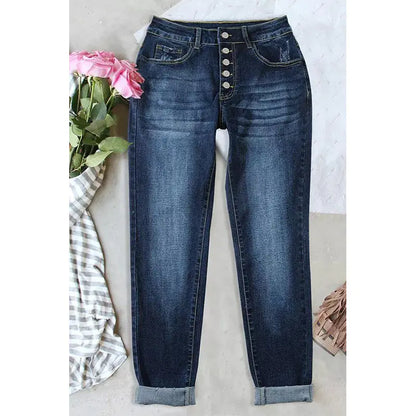 Women's LAZADA Five-Button Denim Skinny Jeans - Kia Day Design