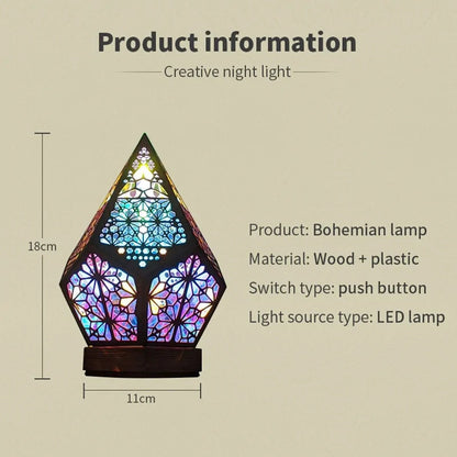 Wooden  LED Projection Night Lamp Kia Day Design