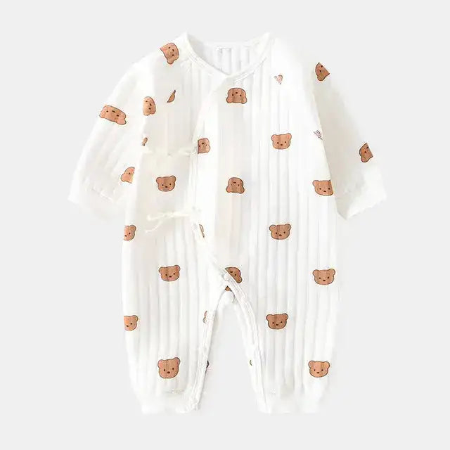 Baby Bear Romper - white brown Newborn - baby clothes