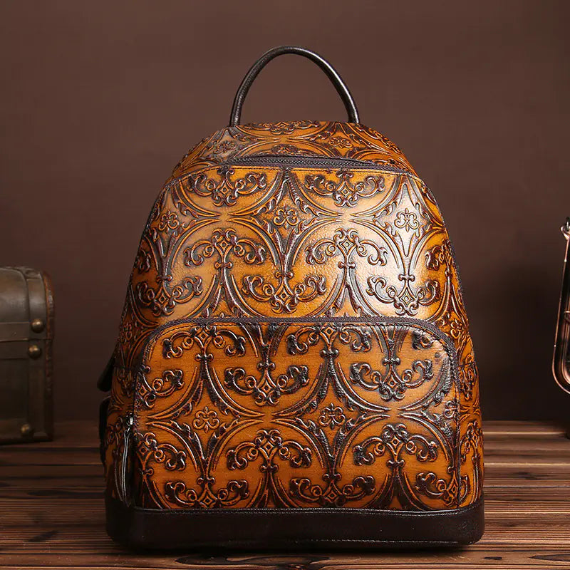 Luxury Retro Genuine Leather Women's Backpack Bag