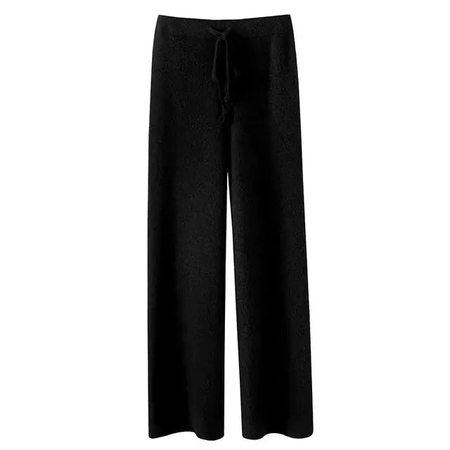 Vintage Casual Knitted Wide Leg Pants