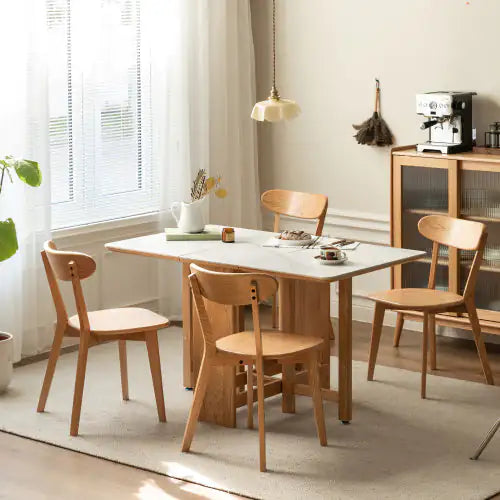 Solid Oak Natural Wood Chair - - chair