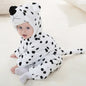 Cartoon Flannel Baby Rompers Snow Leopard