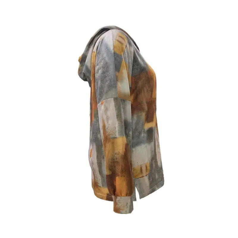 Elegant Long Sleeve Button Hooded Shirt Sweatshirt for Women - Kia Day Design