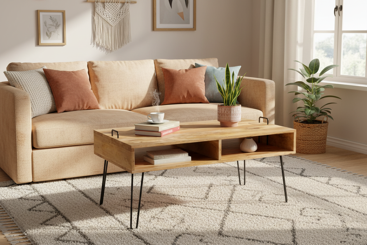 Mango Wood Coffee Table - - table