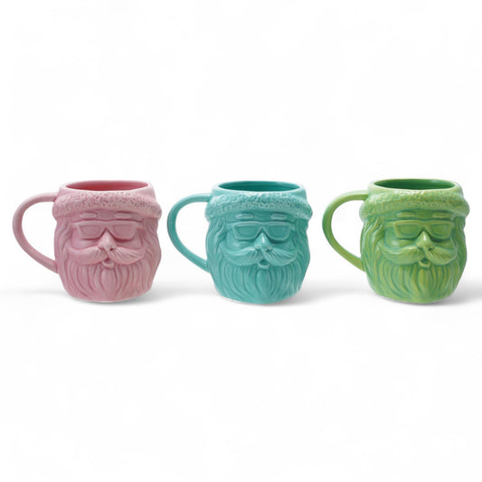 Hipster Santa in Sunglasses Ceramic Coffee Mug - Green - mugs