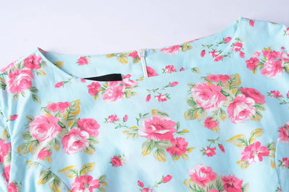 Swintager Vintage Hepburn Style Mint Green Dress - Kia Day Design