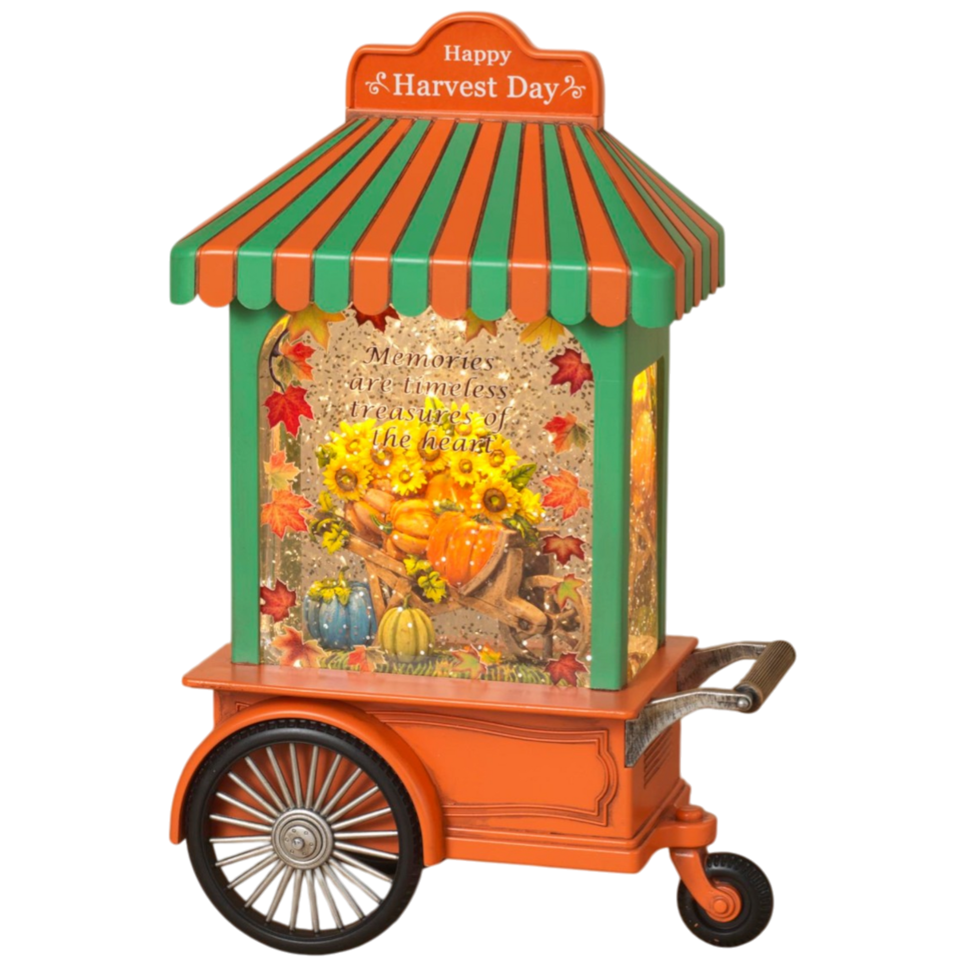Lighted Spinning Harvest Water Globe Cart - Default Title - Holidays >> Thanksgiving and Harvest