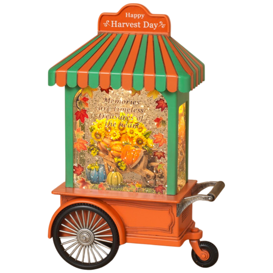 Lighted Spinning Harvest Water Globe Cart - Default Title - Holidays >> Thanksgiving and Harvest