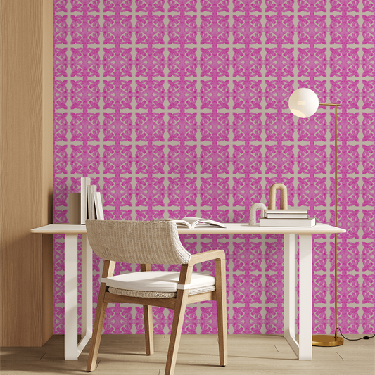 Jagger Damask Pink Wallpaper - LUXE Peel & Stick - Wallpaper