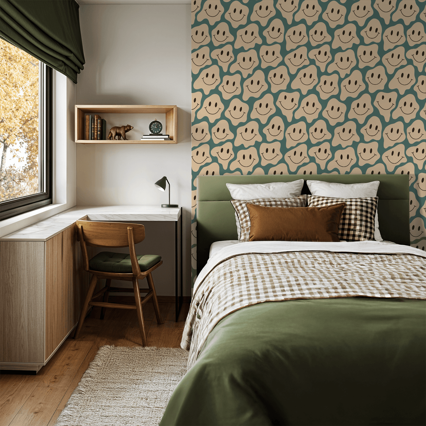 Melting Smiley Wallpaper - LUXE Peel & Stick - Wallpaper