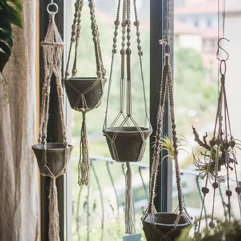 Cotton Hemp Rope Planter Hanger - -