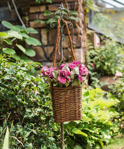 Metal Hanging Plant Stand with Hook Adjustable Height - -