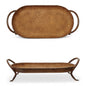 Rustic Metal Footed Tray with Handles - - Fall & Halloween